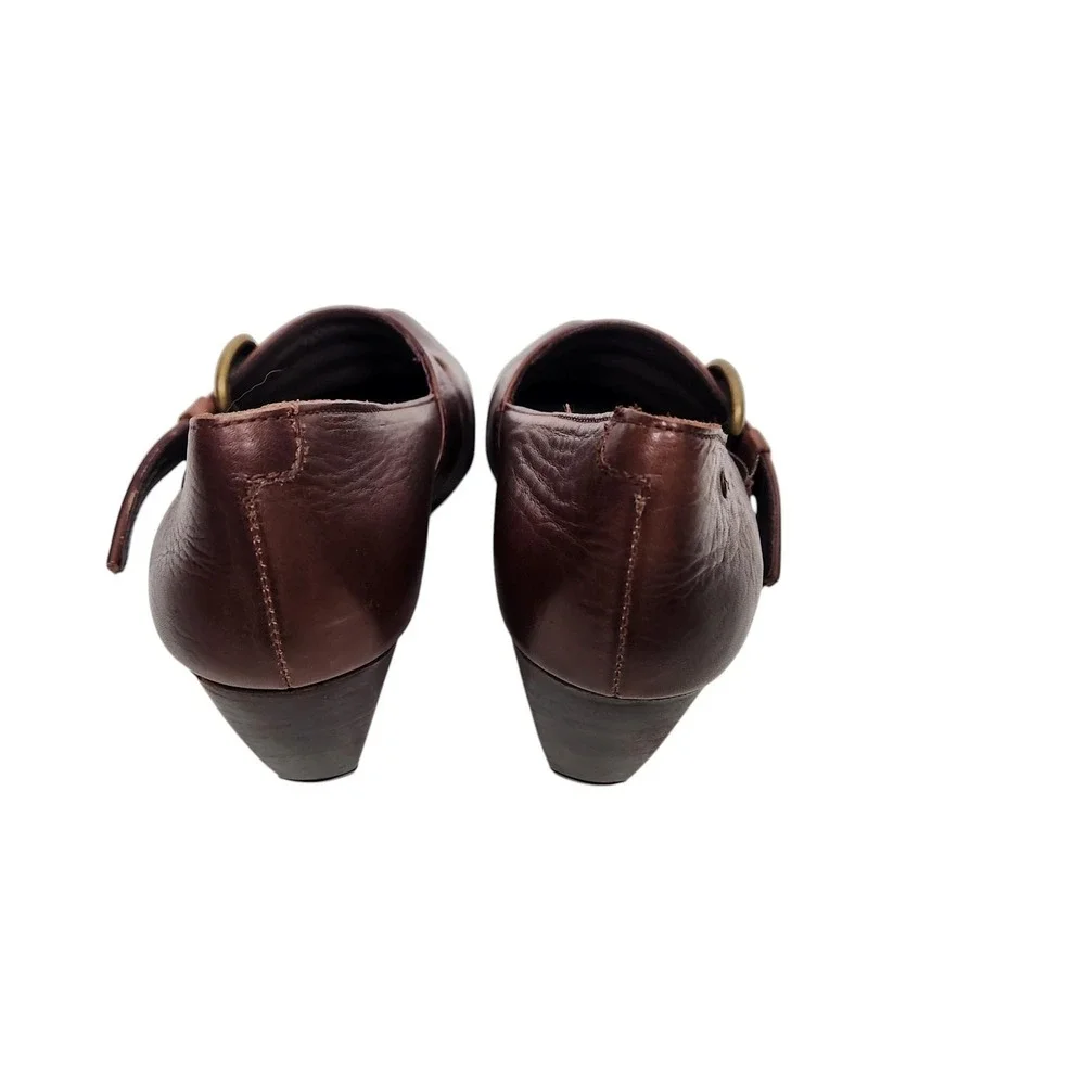 PIKOLINOS Shoes Womens 10 Brown Leather Block Heel Buckle Strap Pumps Comfort